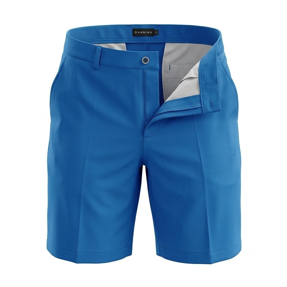 Dunning Mens Blue Performance Golf Shorts Sz 36 Flat Front Technical Shorts NWOT
